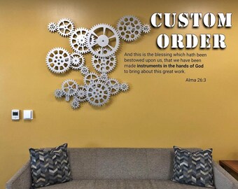 Espelhos com Molduras de Engrenagens: Reflexos Industriais - inspiração 1