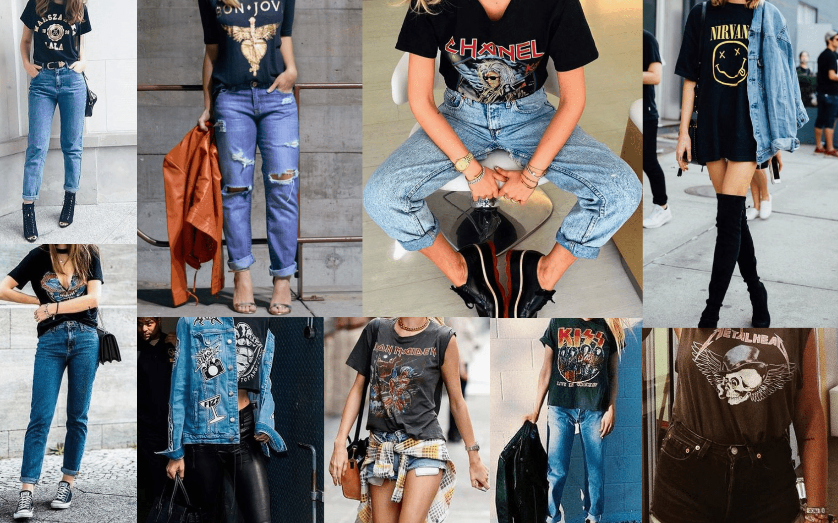 O Toque Feminino: Saias e Vestidos Que Abraçam a Camiseta Rocker - inspiração 1