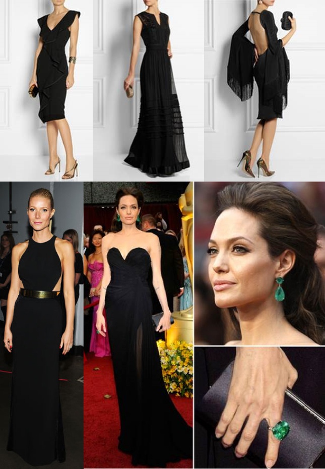 inspiração de looks com vestido preto e acessórios