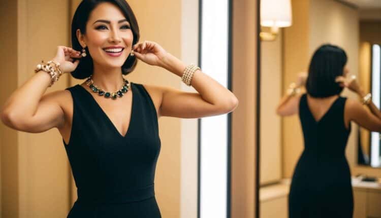 inspiração de looks com vestido preto e acessórios