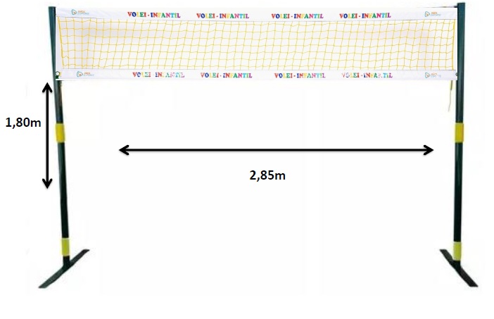 altura da rede de volei masculino e feminino