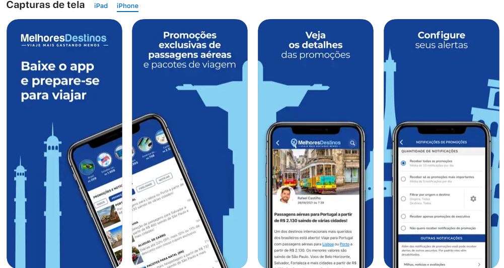 melhores destinos app para viajar barato