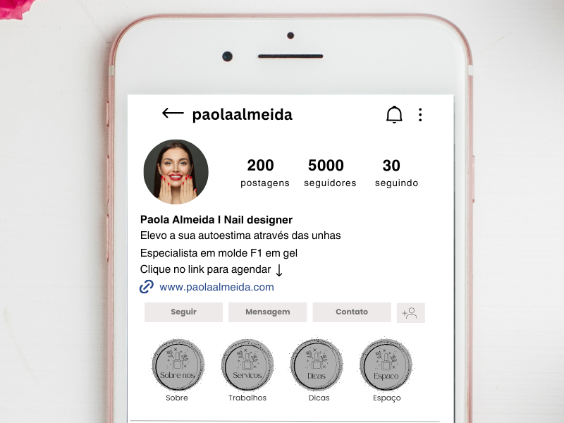 bio do instagram para manicure