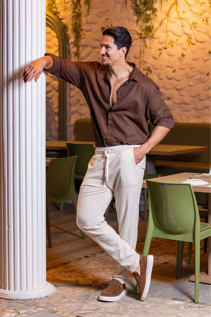 camisa de linho masculina como usar