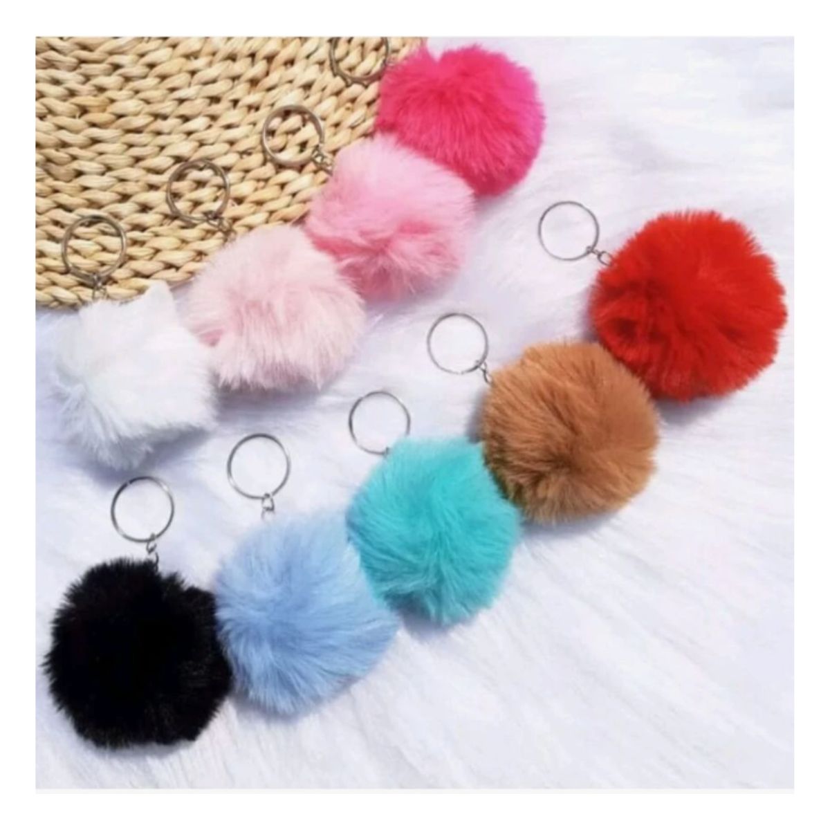 chaveiro de pompom para bolsa