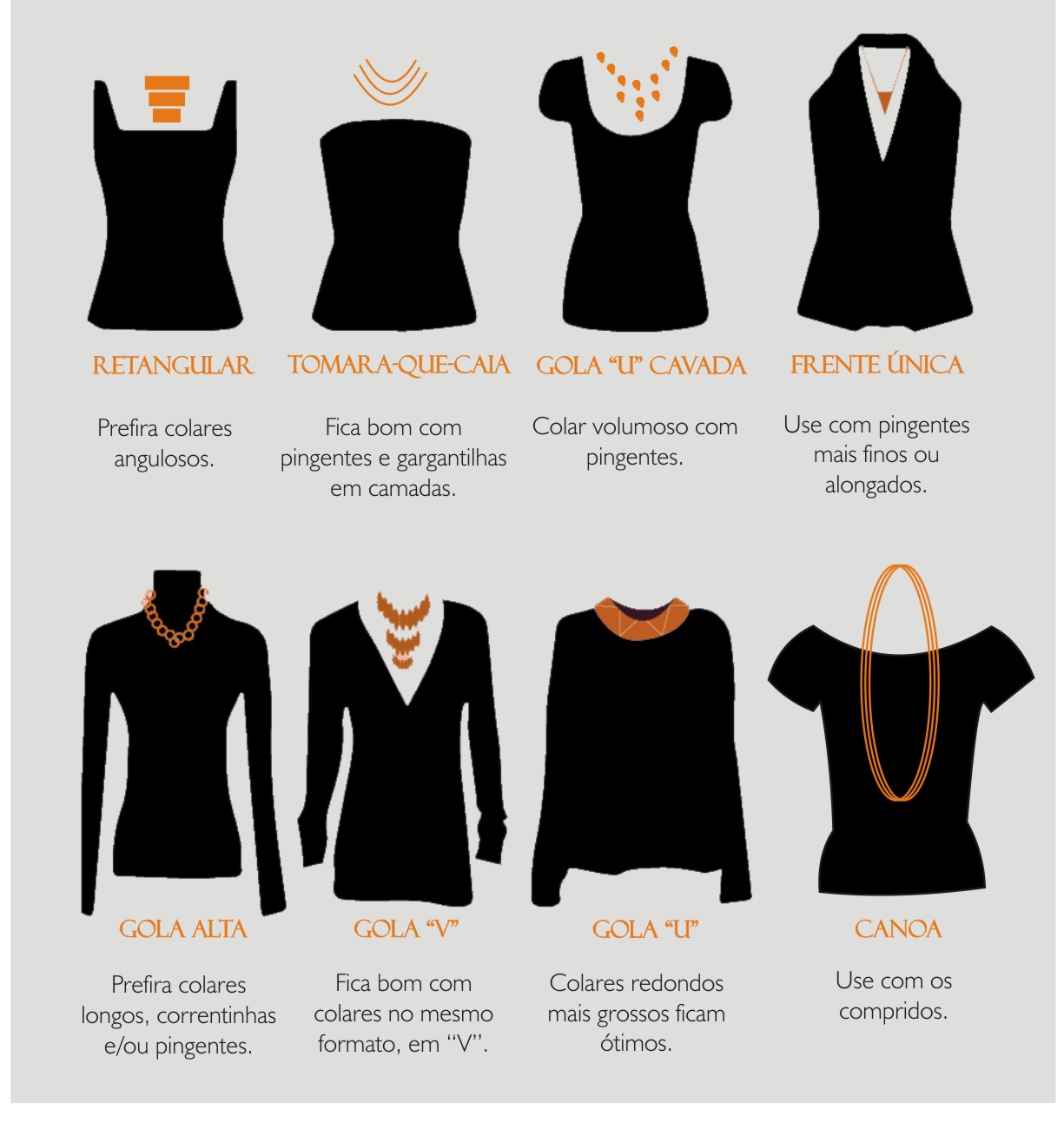 colar longo vs choker para gola alta qual escolher