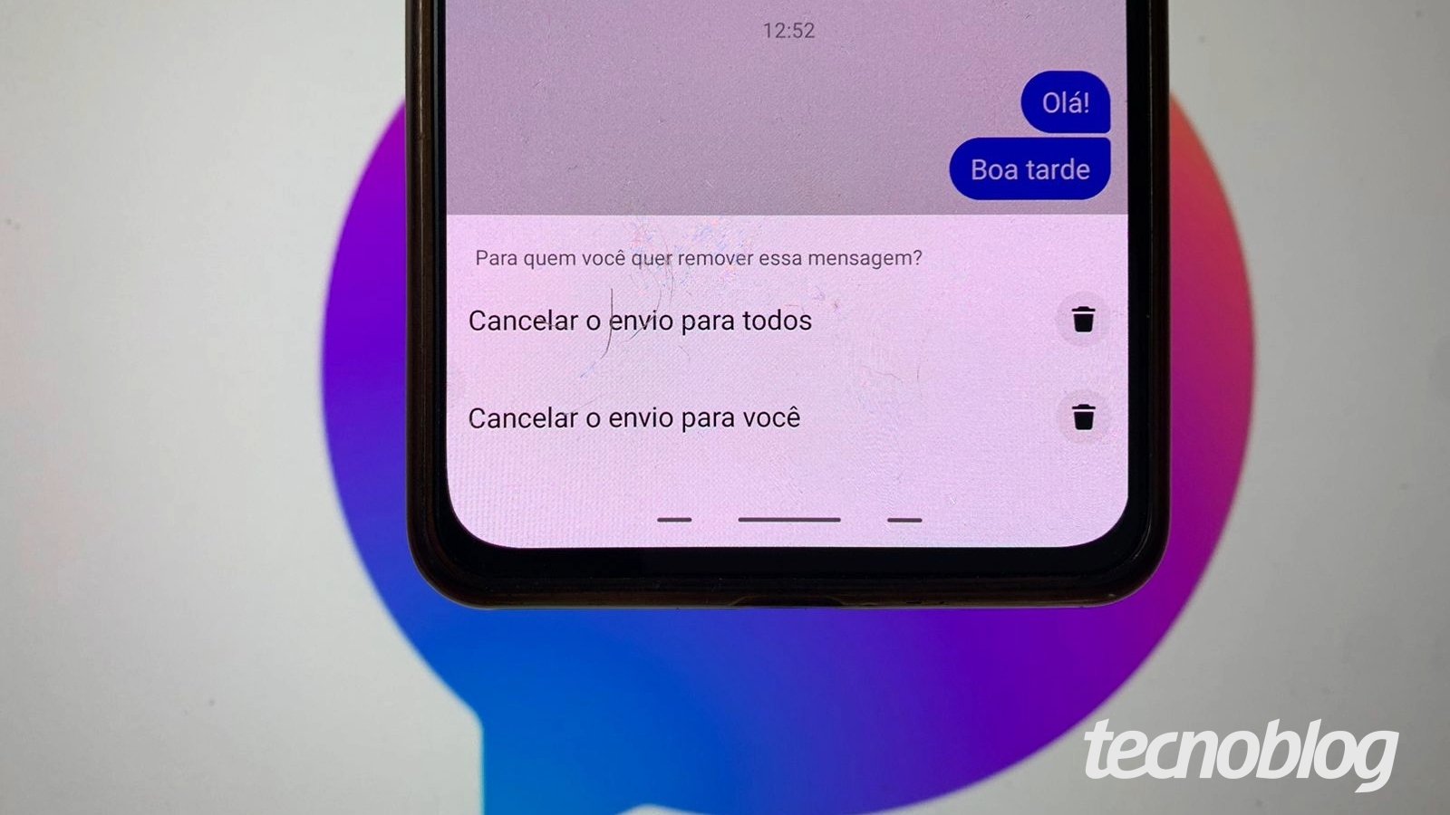 como apagar mensagem no messenger