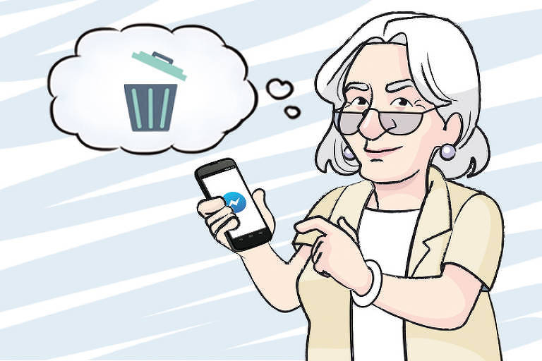 como apagar mensagem no messenger