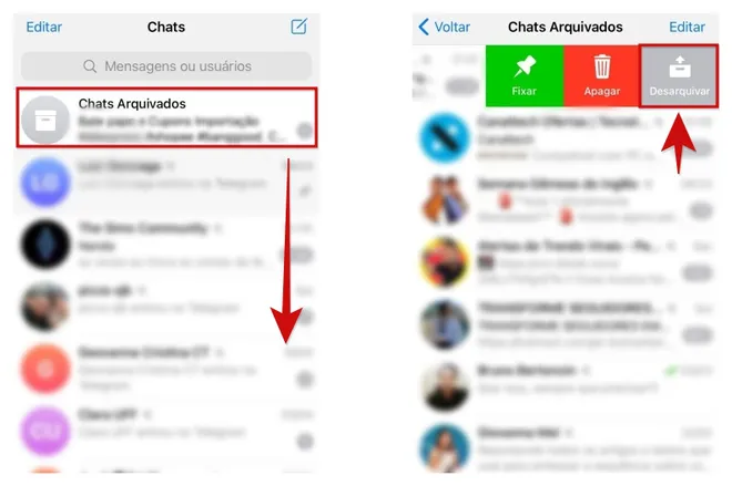 Diferenças entre arquivar e excluir conversas em apps de mensagem