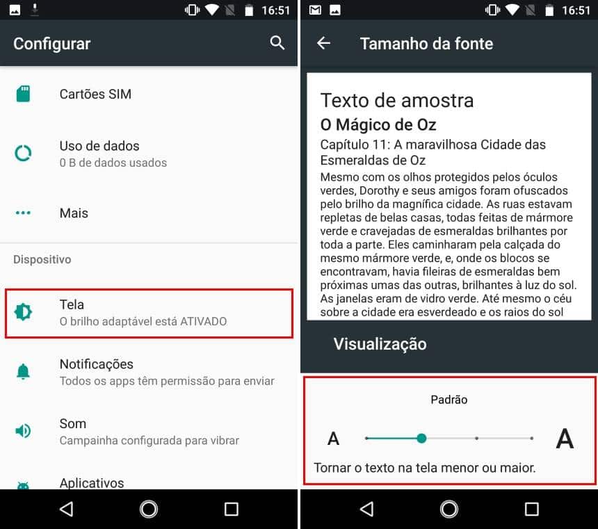melhores dicas para aumentar letra android