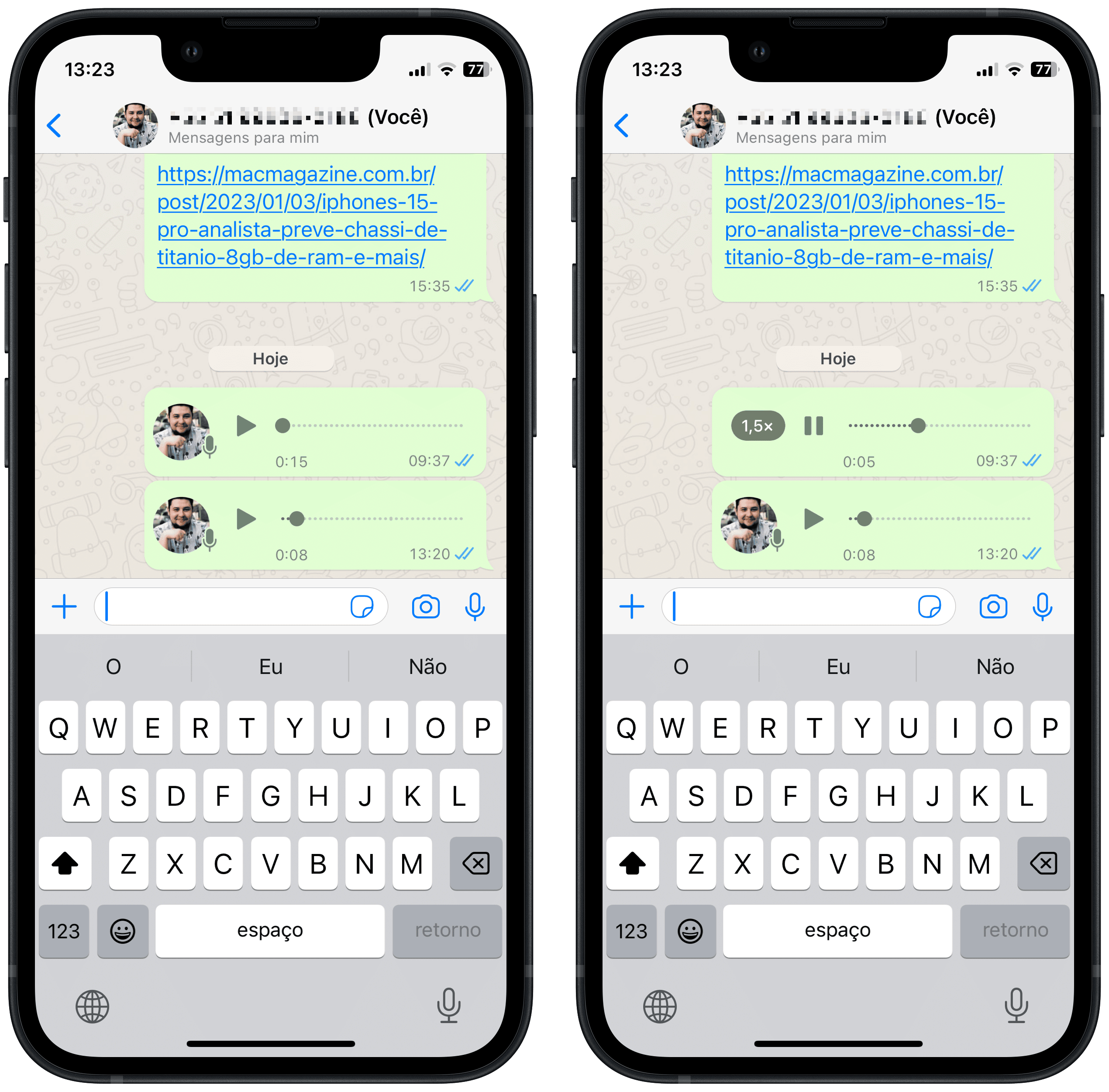 como aumentar a velocidade do audio whatsapp
