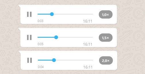 Como gerenciar a velocidade de reprodução de áudios em outros apps de mensagem