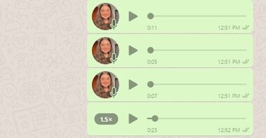 1.5x e 2x dos áudios