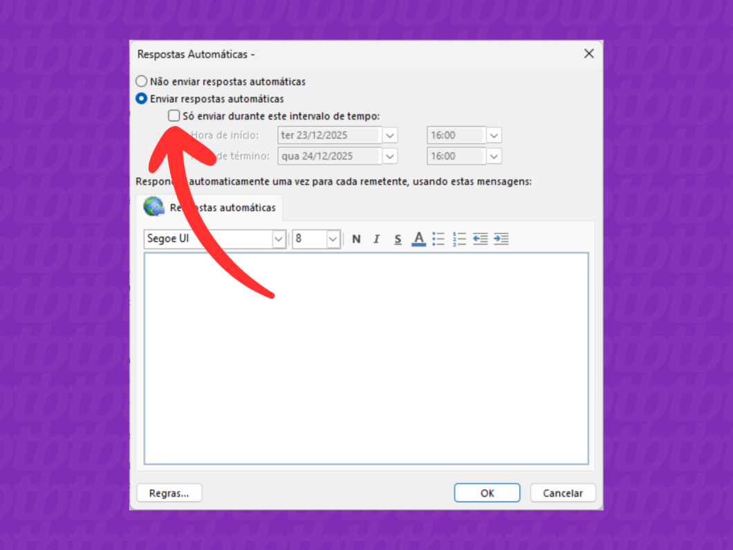 erros comuns ao configurar resposta automática de e-mail