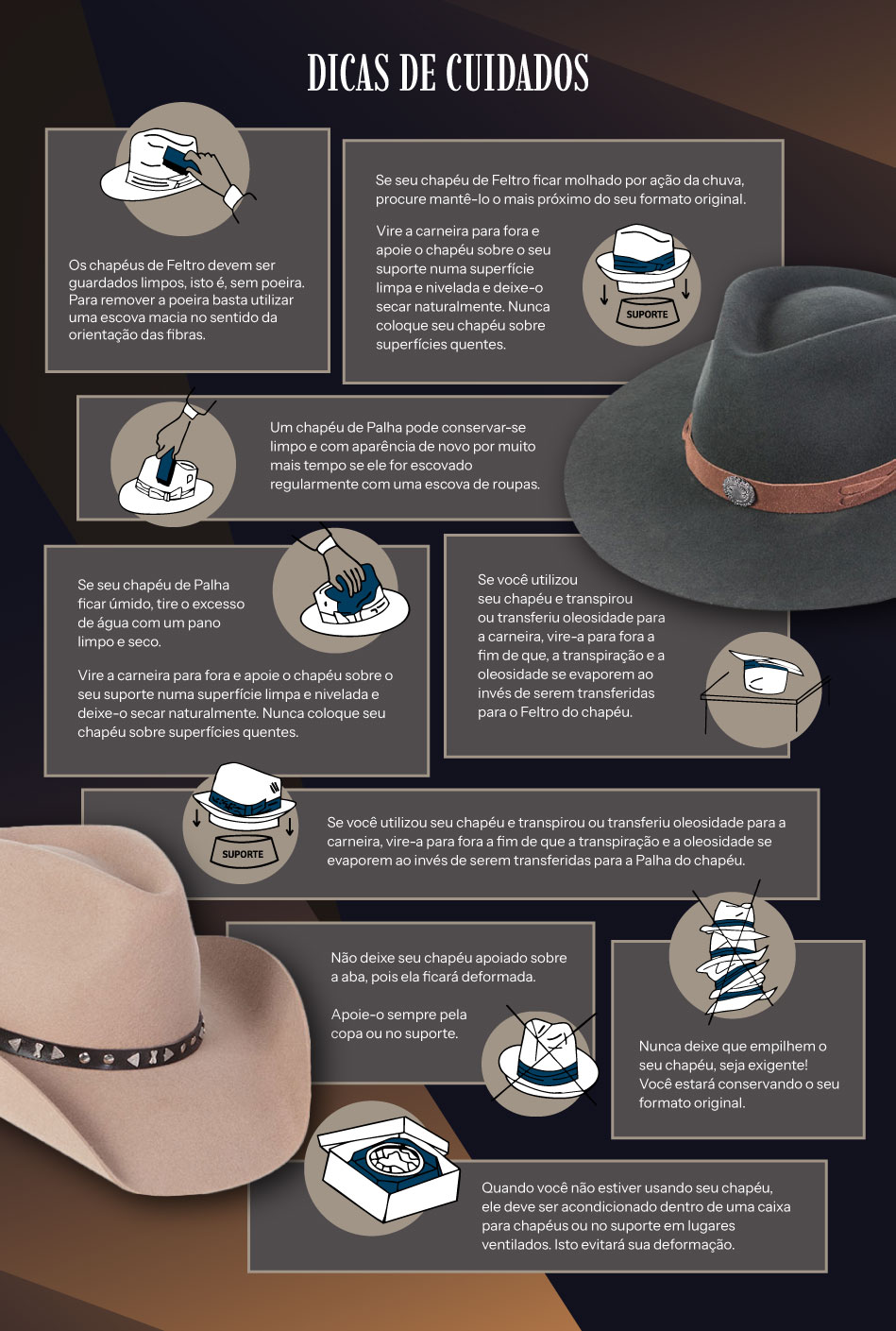 Guia completo de limpeza para chapéus de feltro e lã