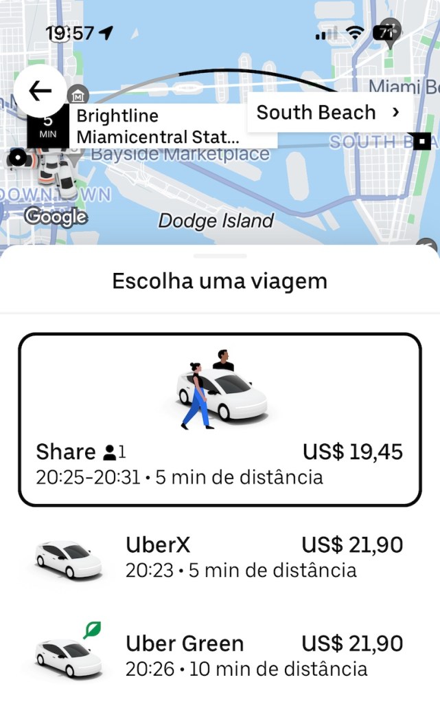 como dividir o valor da corrida uber