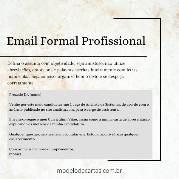 como escrever um email formal corretamente