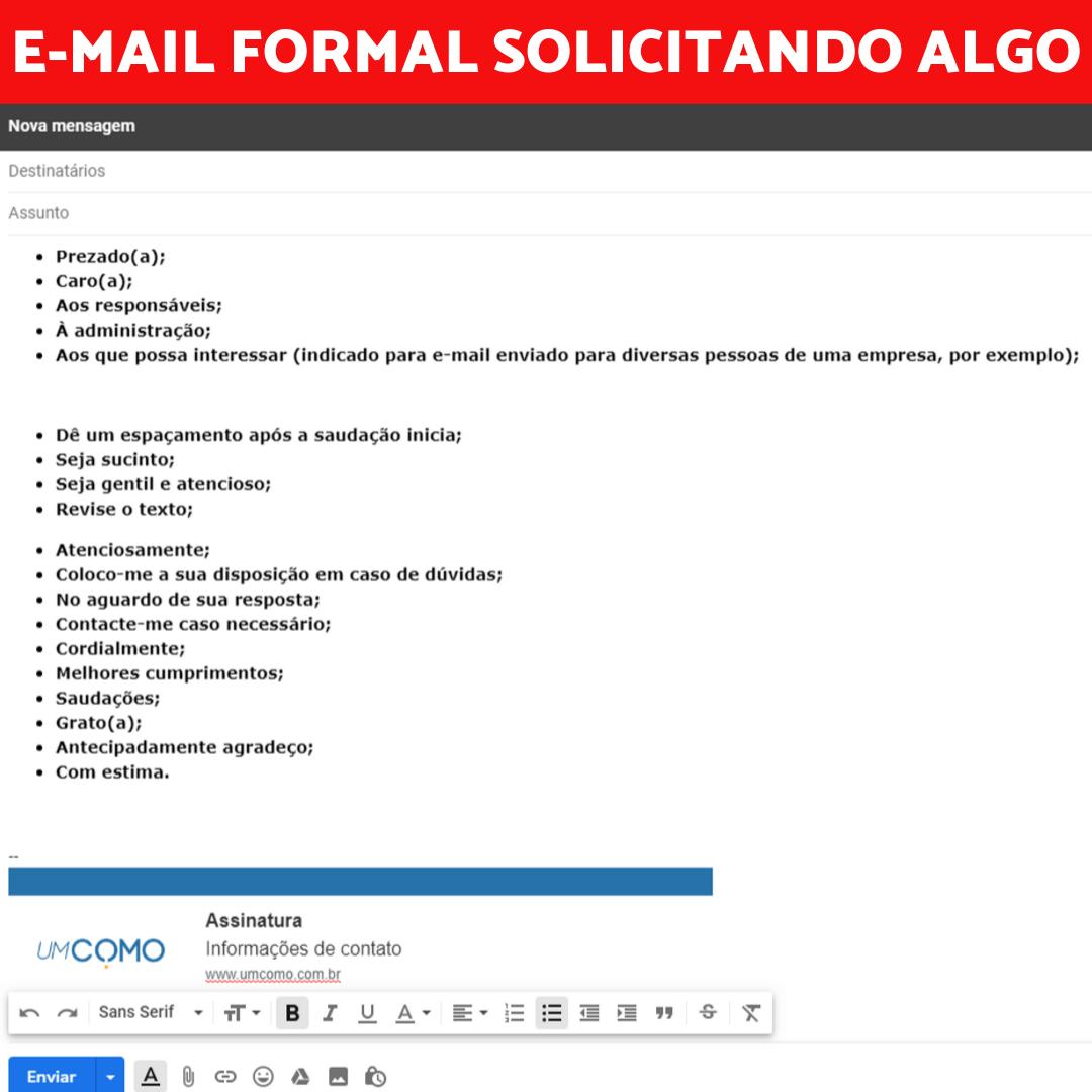 exemplos de email formal para emprego