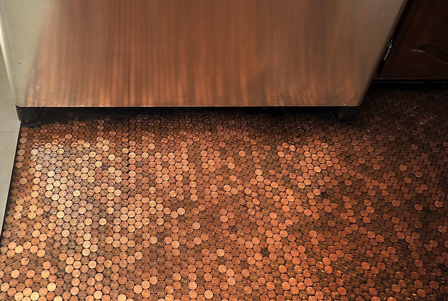 ideias criativas para piso de moedas em casa