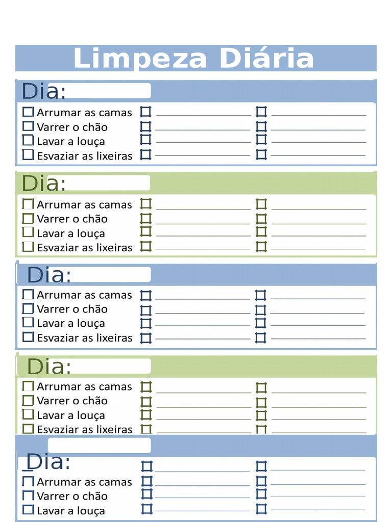 check list de limpeza para casa pequena