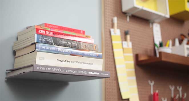 5 ideias de decoração com livros flutuantes