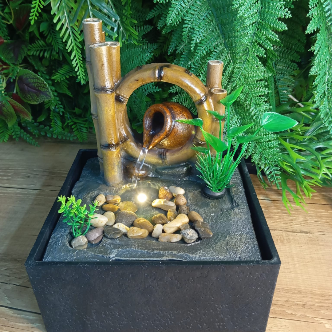 como fazer fonte de agua de bambu