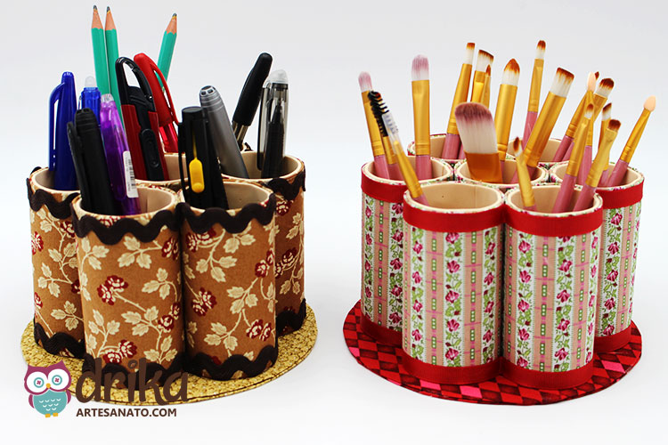 como fazer organizador de mesa com papelão