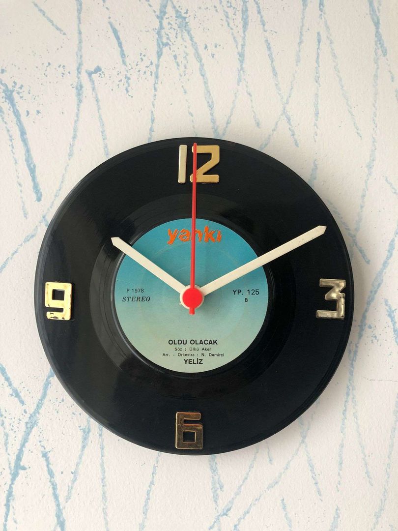 como fazer relogio de disco de vinil