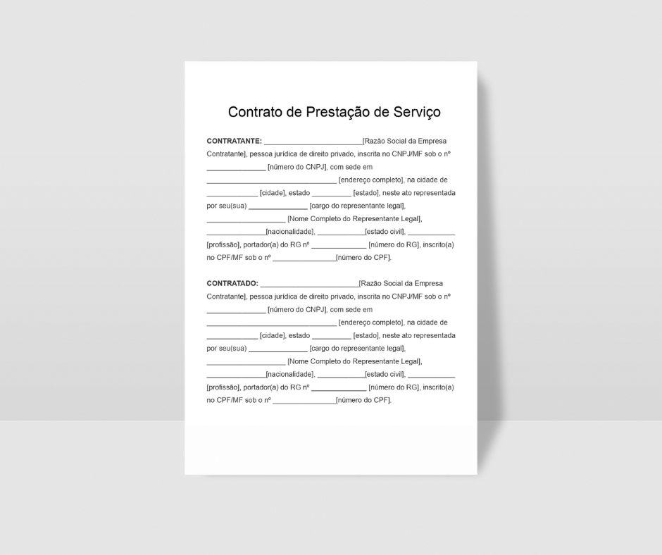 como fazer um contrato de prestação de serviços