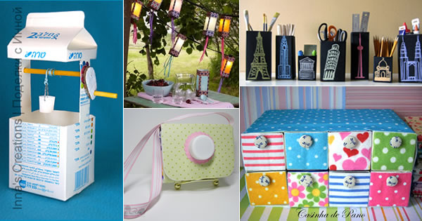 Organização de escritório com materiais reciclados