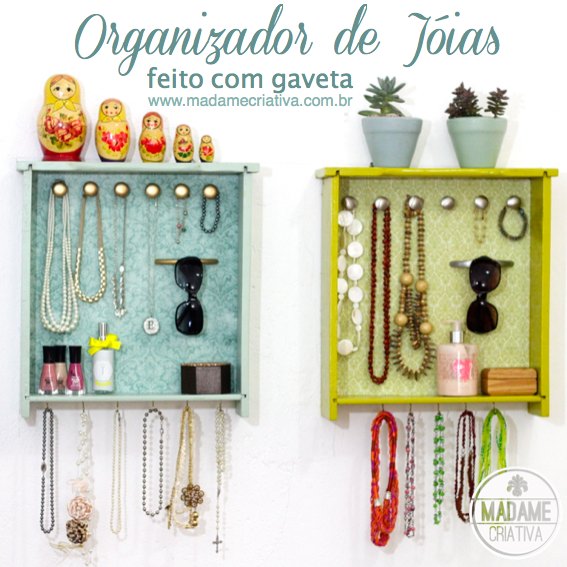 ideias criativas para fazer organizador de joias