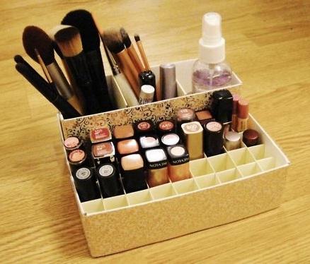como fazer um organizador de maquiagem