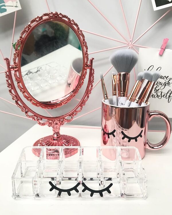 ideias de organizador de maquiagem criativo com caixas