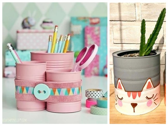 como fazer um porta-lápis de lata