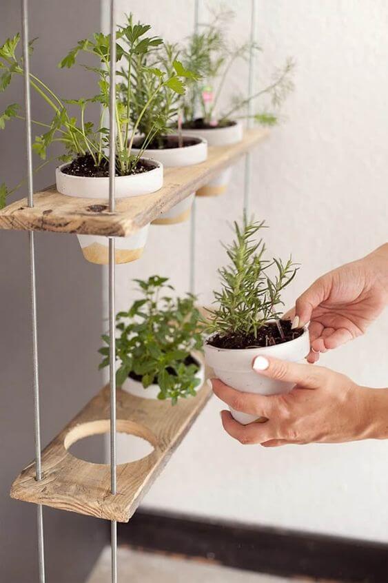 como fazer um suporte para plantas de chão