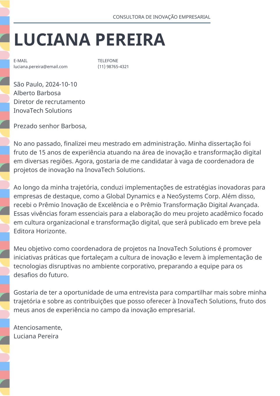 como fazer uma carta de apresentação