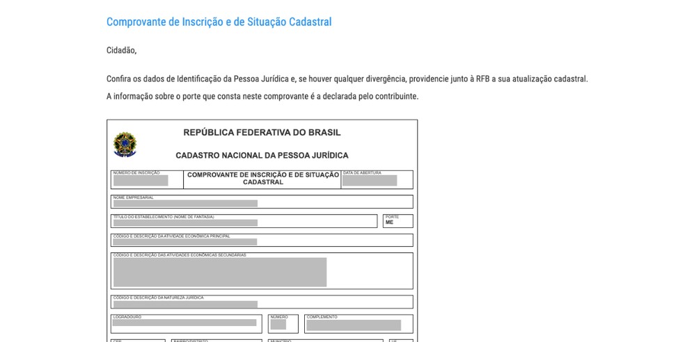 como imprimir o cartão cnpj mei