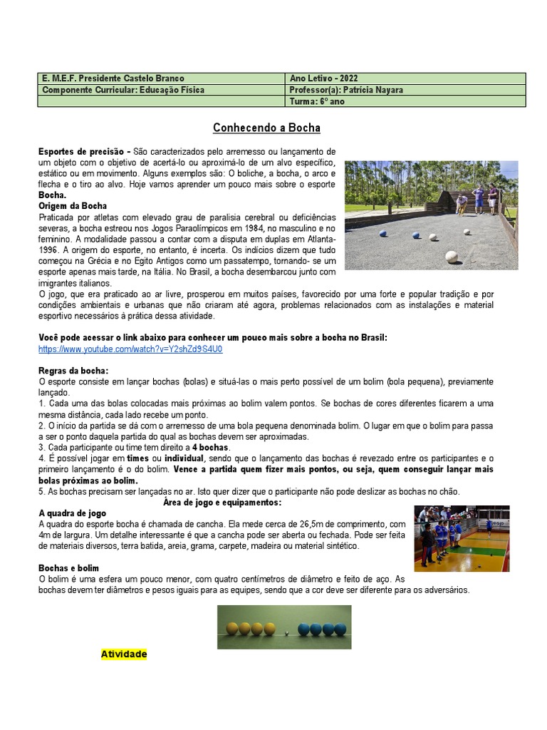 como jogar bocha regras