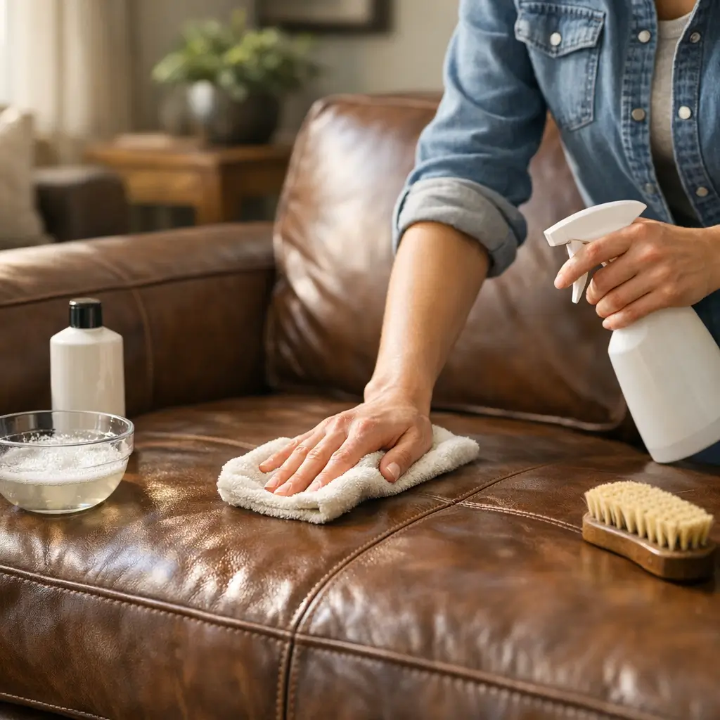 como limpar couro sintetico branco