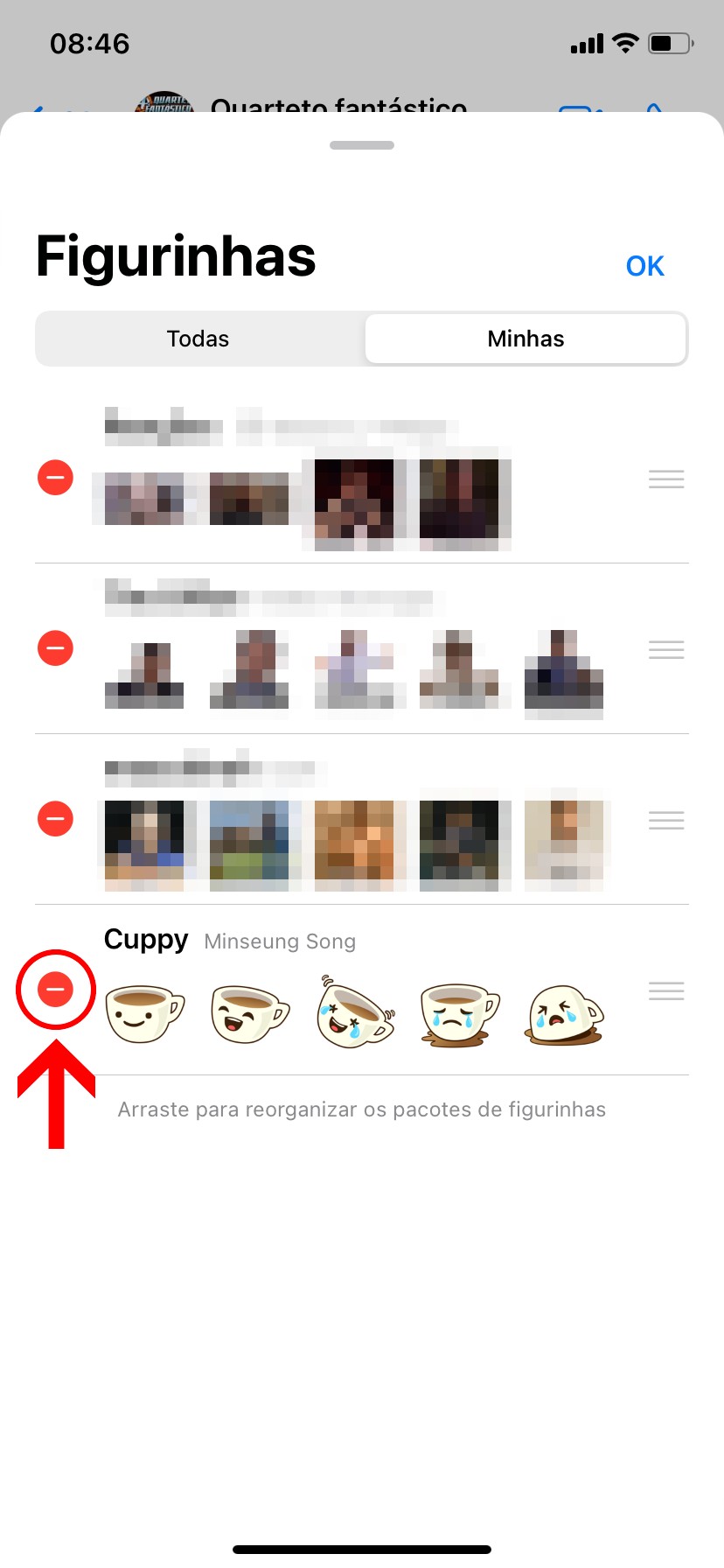 como limpar figurinhas do whatsapp