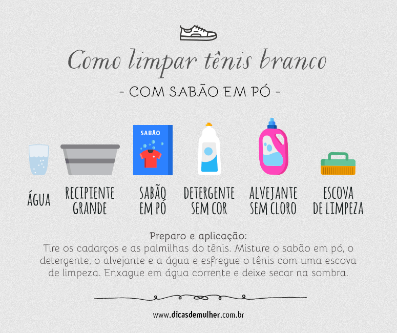 como limpar tenis branco de tecido