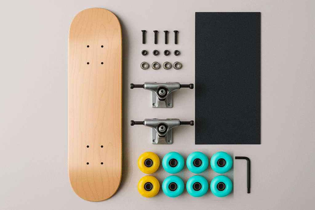 como montar um skate peça por peça