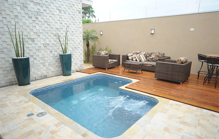 como organizar a área da piscina