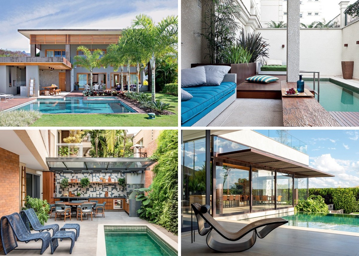 como organizar a área da piscina