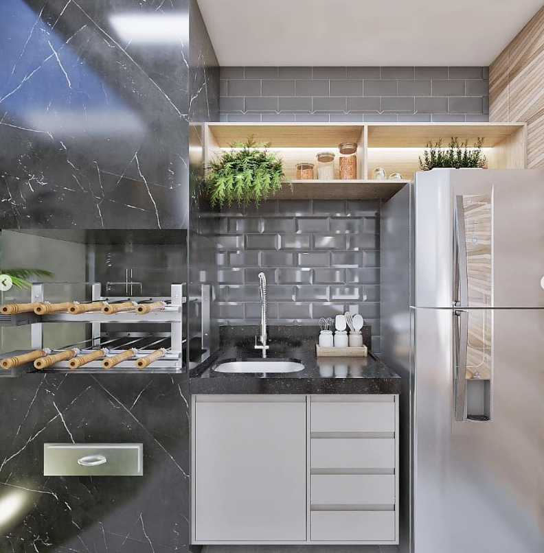 como organizar a área de churrasco pequena