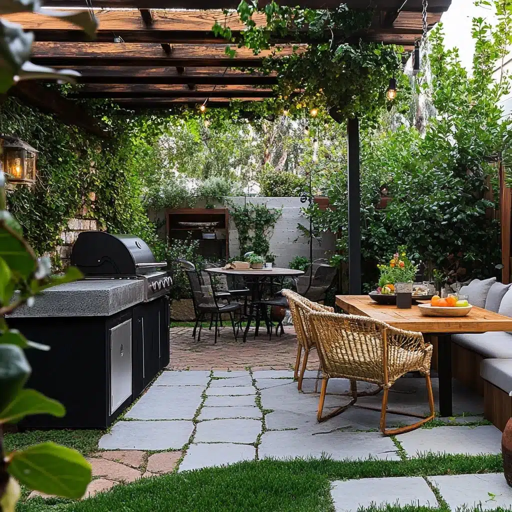 como organizar a área de churrasco pequena