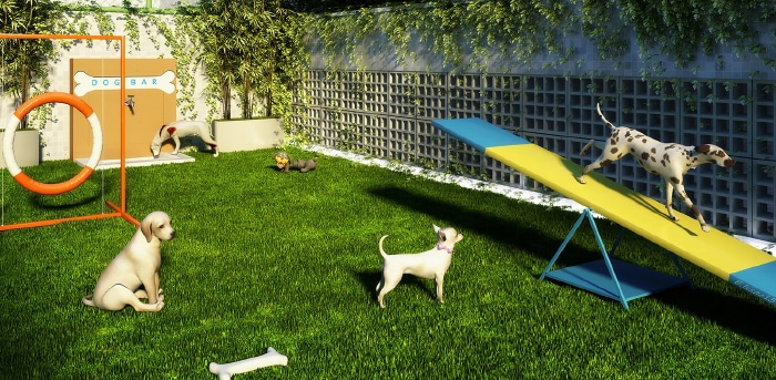 como organizar a área de lazer com espaço pet