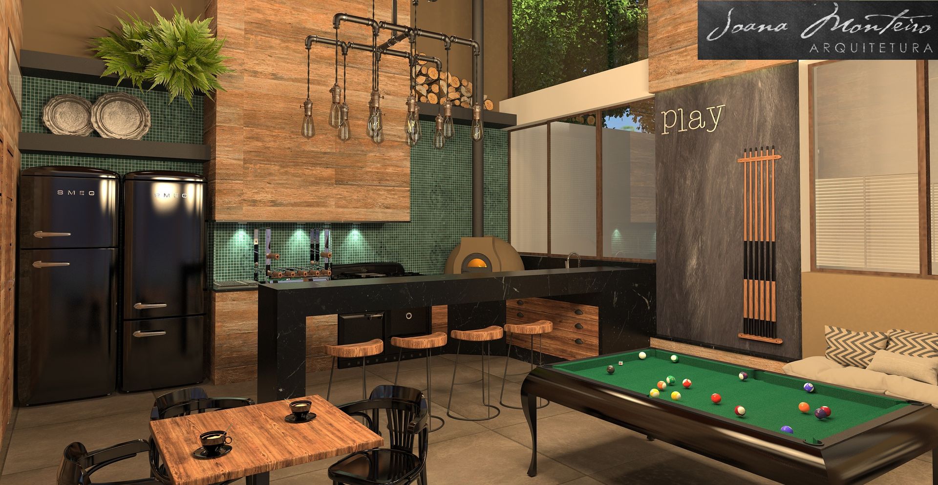 como organizar a área de lazer com sala de jogos