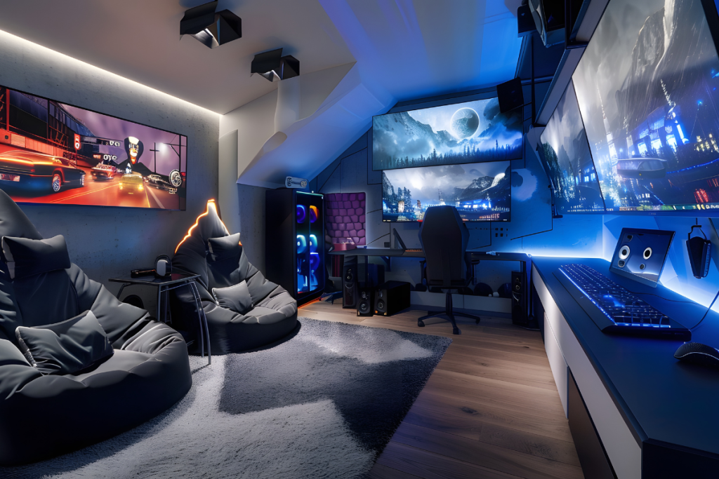 5 ideias de títulos:
1. Transforme sua Sala de Jogos: Dicas Essenciais de Layout e Organização
2. Iluminação e Ambiência: Crie a Atmosfera Perfeita para sua Sala de Jogos
3. Armazenamento Inteligente: Soluções Criativas para sua Área de Lazer
4. Do Pebolim à Sinuca: Planejando o Espaço Ideal para Cada Jogo
5. Conforto e Estilo: Os Detalhes que Elevam sua Sala de Jogos