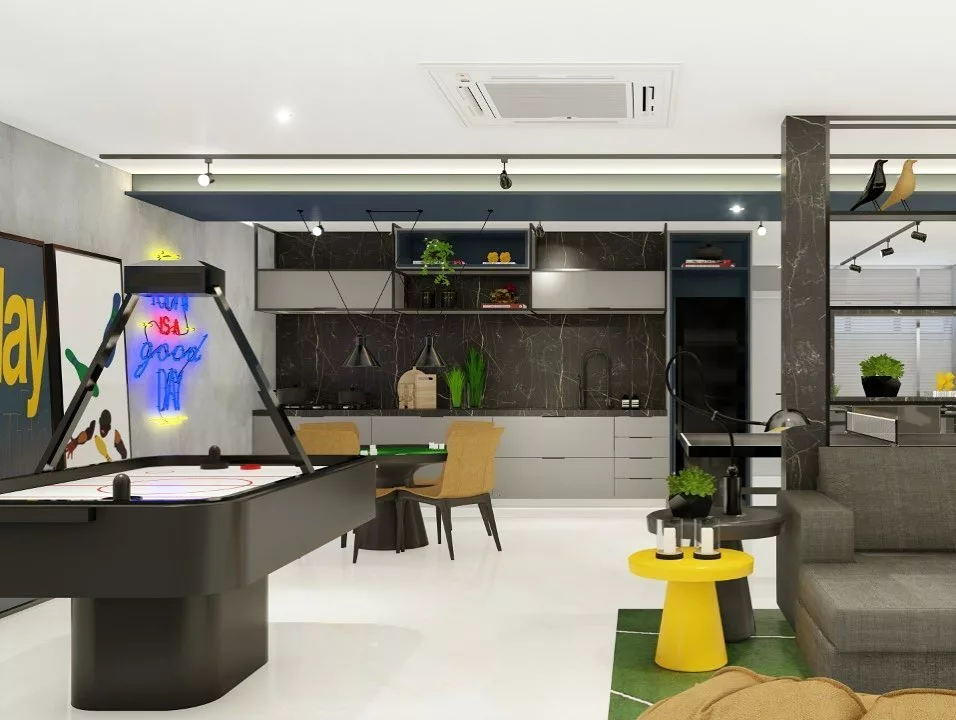 como organizar a área de lazer com sala de jogos